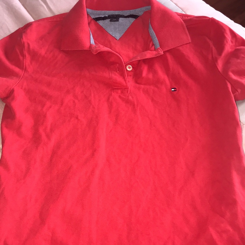 Coral pink polo tee